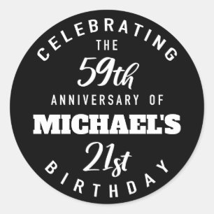 Adesivo Redondo Aniversário engraçado do 80 personalizado