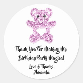 Adesivo Redondo Aniversário Favorece Viole RoxaHeart Bee Bebê