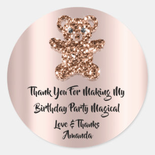 Adesivo Redondo Aniversário Favorito Glitter Sweet Brown Glitter
