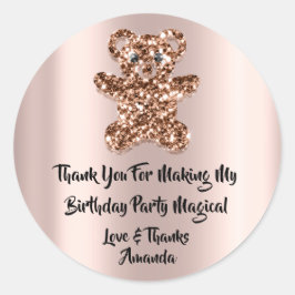 Adesivo Redondo Aniversário Favorito Glitter Sweet Brown Glitter B