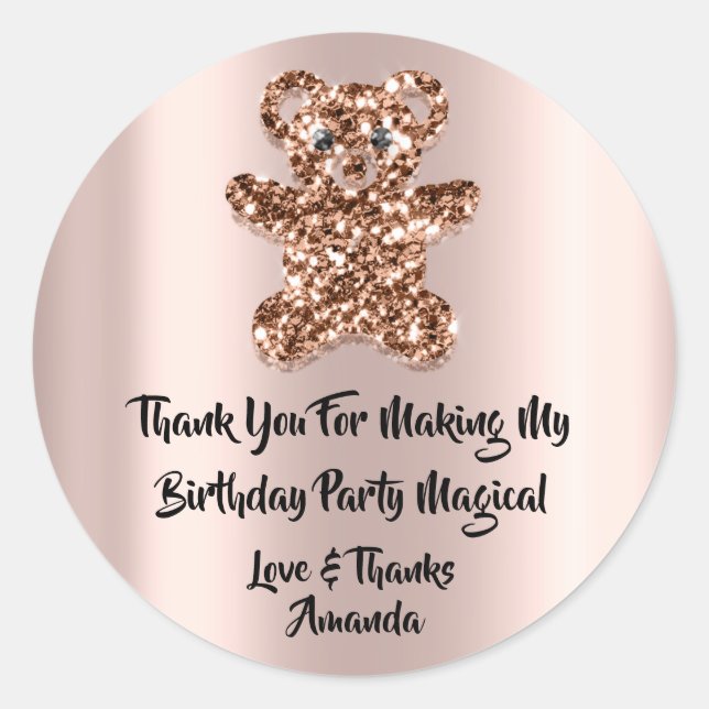 Adesivo Redondo Aniversário Favorito Glitter Sweet Brown Glitter B (Frente)