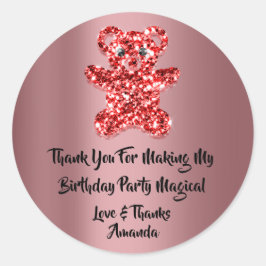 Adesivo Redondo Aniversário Favorito Luminter Vermelho Esponja Bri