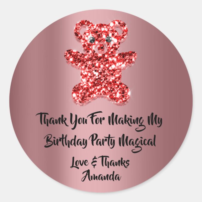 Adesivo Redondo Aniversário Favorito Luminter Vermelho Esponja Bri (Frente)