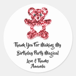 Adesivo Redondo Aniversário FavorVermelho Brilhante Cardíaco Queri