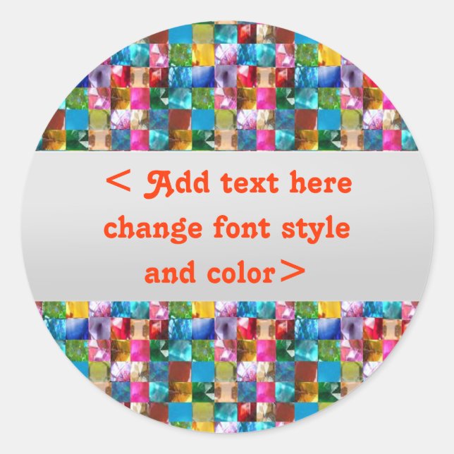 Adesivo Redondo ANIVERSÁRIO GEMS JEWELS PEARLS Fronteiras Frames (Frente)