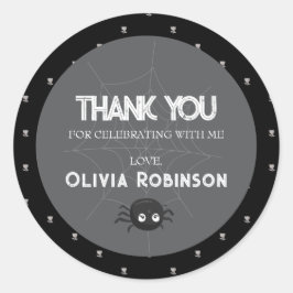 Adesivo Redondo Aniversário Gótico Preto e Branco