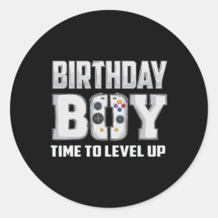 Adesivo Redondo Aniversário, Hora Do Aniversário Para Aproximar O 