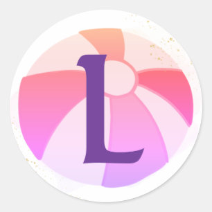 Adesivo Redondo Aniversário inicial do Partido da Piscina de apres