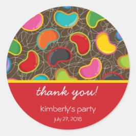 Adesivo Redondo Aniversário lunático dos doces doces retros do pop