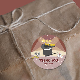 Adesivo Redondo Aniversário Mágico Obrigado Do Nome