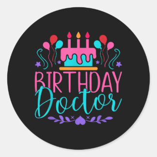 Adesivo Redondo Aniversário Médico Aniversário