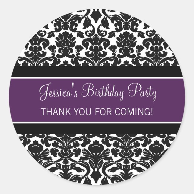 Adesivo Redondo Aniversário Obrigado Nome Personalizado Marcação d (Frente)