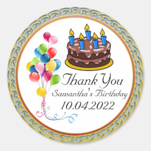 Adesivo Redondo Aniversário Obrigado Sticker