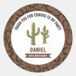 Adesivo Redondo Aniversário Ocidental Selvagem