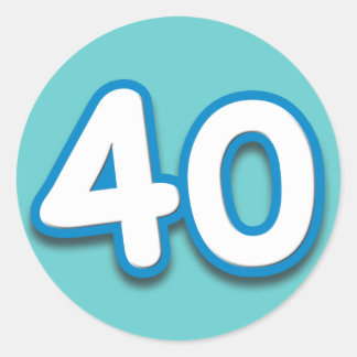 Adesivo Redondo Aniversário ou Aniversário de 40 Anos - Adicionar 
