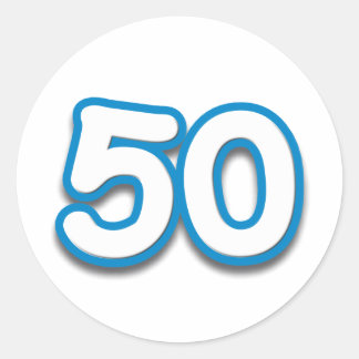 Adesivo Redondo Aniversário ou Aniversário de 50 Anos - Adicionar