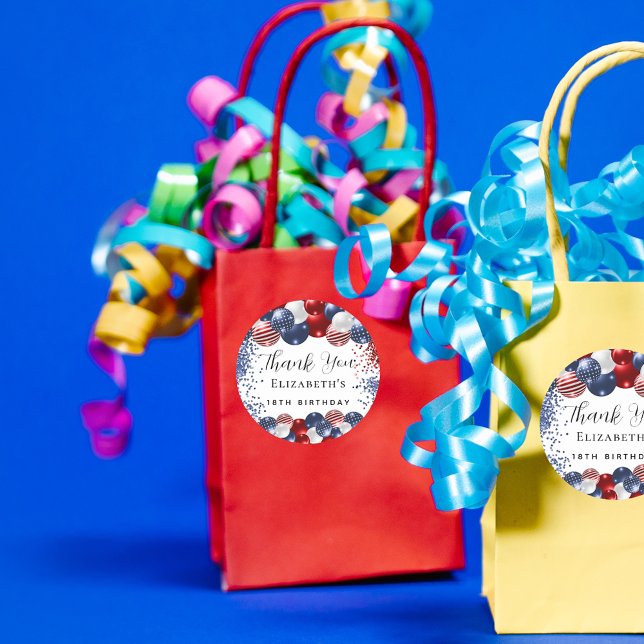 Adesivo Redondo Aniversário patriótico vermelho branco obrigado vo (Criador carregado)