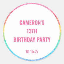 Aniversário Personalizado Colorido do Arco-Íris Gl