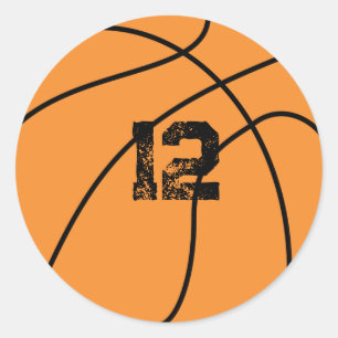 Adesivo Redondo Aniversário Personalizado de Basquete