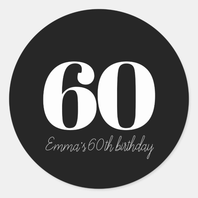 Adesivo Redondo Aniversário personalizado e sofisticado (Frente)