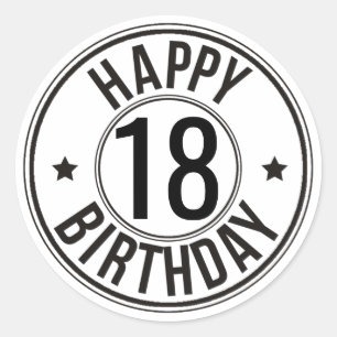 Adesivo Redondo Aniversário preto e branco