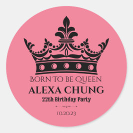 Adesivo Redondo Aniversário preto rosa