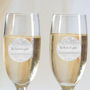 Adesivo Redondo Aniversário, relíquia de prata, esta bebida pert