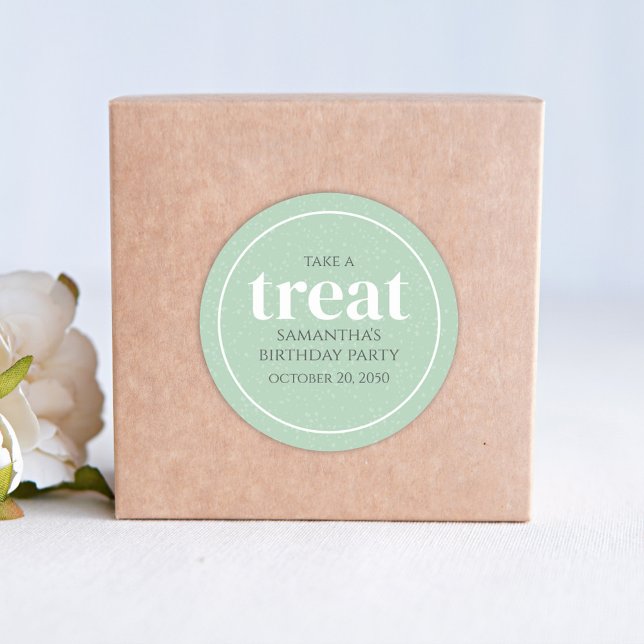 Adesivo Redondo Aniversário Simples Minimalista do Tratado Moderno (Criador carregado)