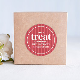 Adesivo Redondo Aniversário Simples Minimalista Moderno Tratado de