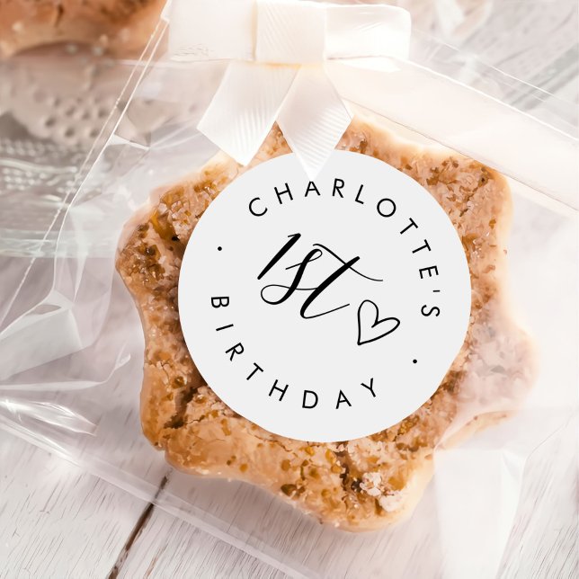 Adesivo Redondo Aniversário Simples Moderno (Criador carregado)