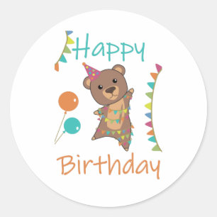 Adesivo Redondo Aniversário Único Deseja Feliz Aniversário Para