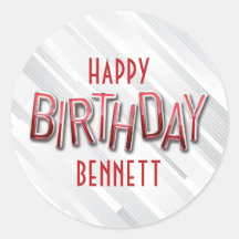 Aniversário Vermelho Moderno Adulto