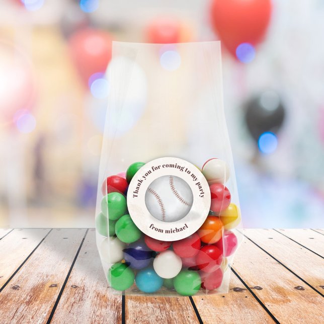 Adesivo Redondo Aniversário Vintage Baseball All Star Obrigado (Criador carregado)