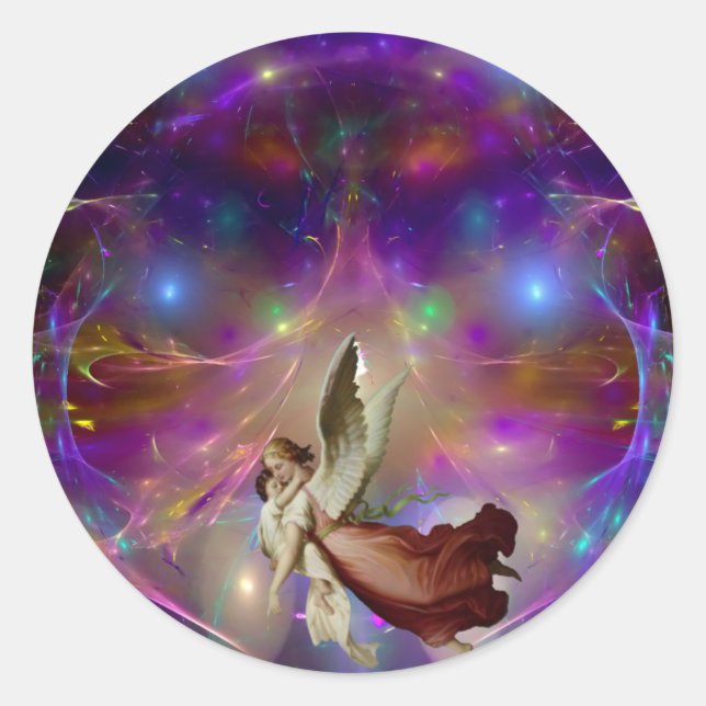 Adesivo Redondo Anjo Await (Frente)