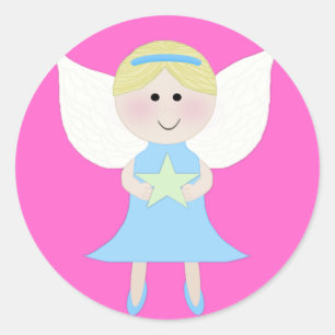 Adesivo Redondo anjo azul