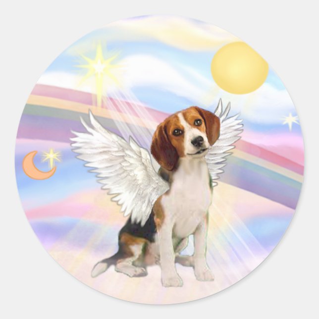 Adesivo Redondo Anjo Beagle (Frente)