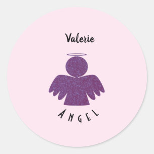 Adesivo Redondo Anjo bonito Roxo