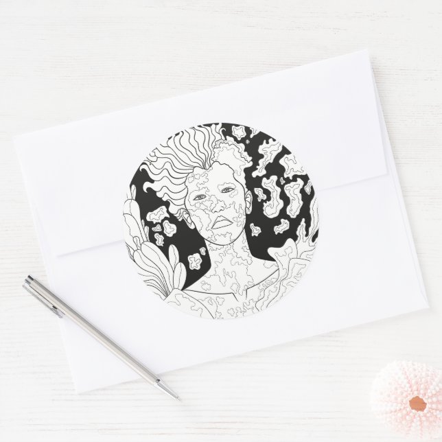 Adesivo Redondo Anjo Caído (Envelope)