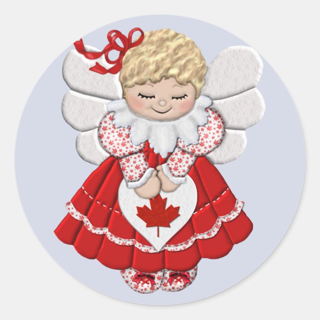 Adesivo Redondo Anjo canadense (Frente)