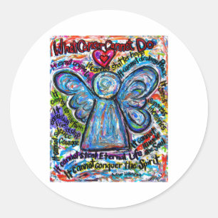 Adesivo Redondo Anjo Colorido Que Cancer Não Pode Fazer Poem Decal