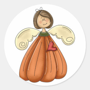 Adesivo Redondo Anjo da abóbora morena