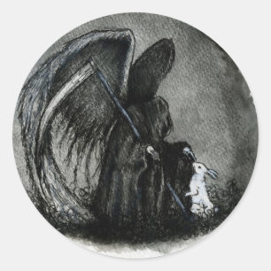ADESIVO REDONDO ANJO DA MORTE