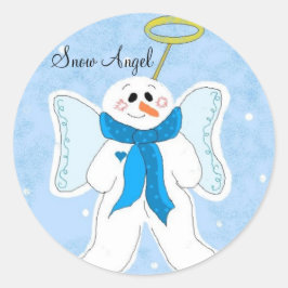 Adesivo Redondo Anjo da Neve