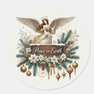 Adesivo Redondo Anjo da paz no Natal