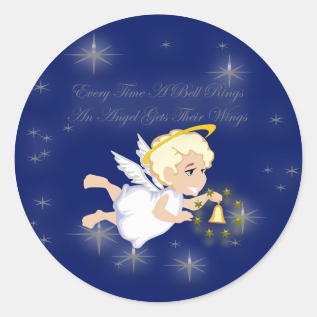 Adesivo Redondo Anjo de Natal (Frente)