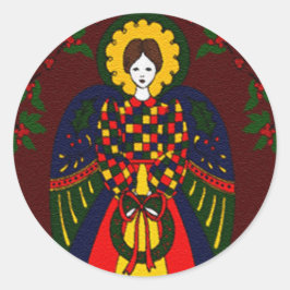 Adesivo Redondo Anjo de Natal do País