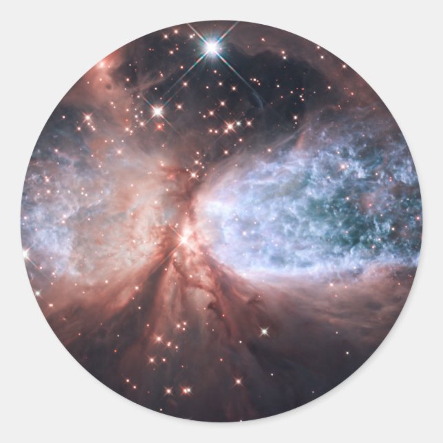 Adesivo Redondo Anjo de Neve de Hubble (Frente)