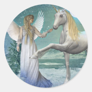 Adesivo Redondo Anjo de Neve (Stickers)