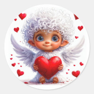 Adesivo Redondo anjo do dia dos namorados