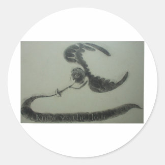 Adesivo Redondo anjo dos 1700s do design grave americano da